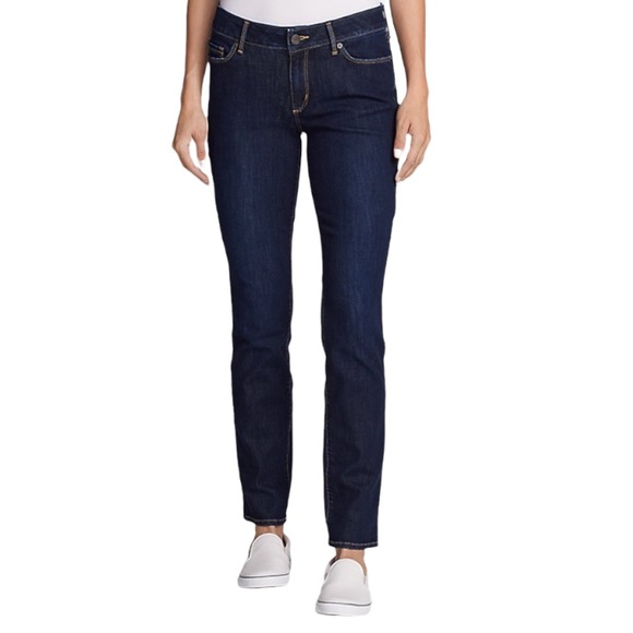 EDDIE BAUER Women’s Straight Leg Dark Wash Denim Jeans Size 33/16 NWT - Picture 1 of 6